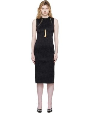 Super Yaya Open Back Midi Dress - Black