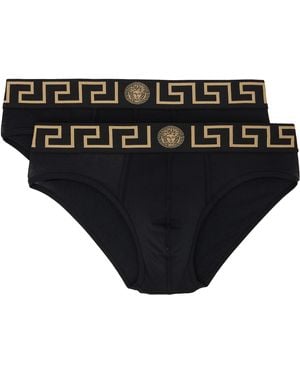 Versace Two-Pack Cotton-Jersey Briefs - Black