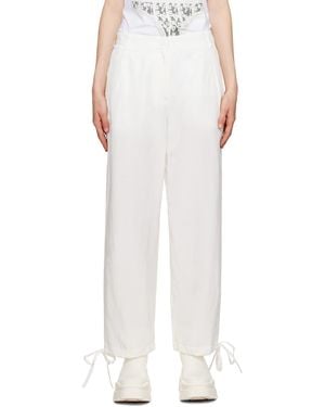 MSGM White Drawstring Trousers