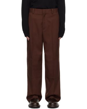 Jil Sander ブラウン クリース トラウザーズ