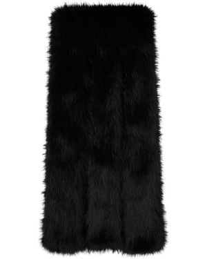 Simone Rocha Triple Slit Faux Fur Scarf - Black