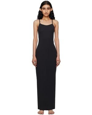 Skims Cotton Rib Long Cami Maxi Dress - Black