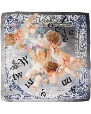 Vivienne Westwood Spring Cherub Square Scarf - Grey