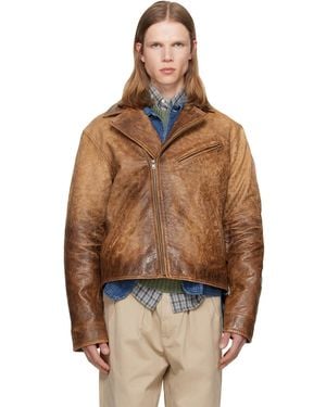 Polo Ralph Lauren Leather Moto Jacket - Brown
