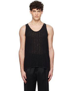 Commas Pointelle Knit Tank Top - Black