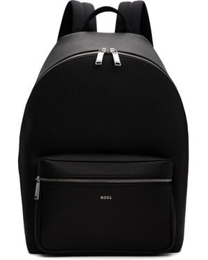 BOSS Structured Logo Lettering Backpack - Black
