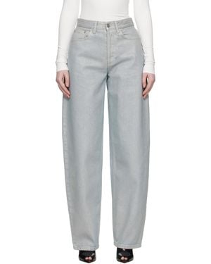 Mugler Jean Bleu À Effet Métallisé - Noir