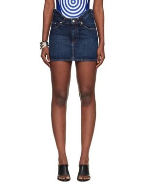 Jean Paul Gaultier 'The Curved' Denim Miniskirt - Blue