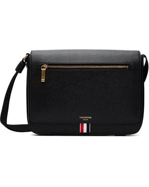 Thom Browne Pebble Grain Reporter Bag - Black