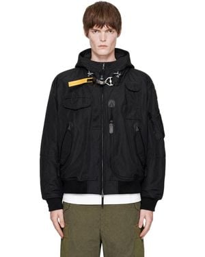 Parajumpers Blouson Aviateur Gobi Noir Rembourré En Duvet À Capuche