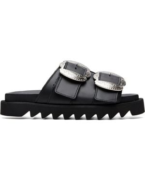 Toga Leather Sandals - Black