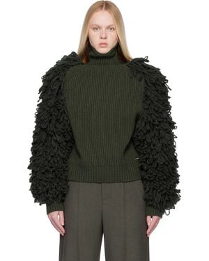 Jean Paul Gaultier Khaki 'The Loop-Stitch' Sweater - Black