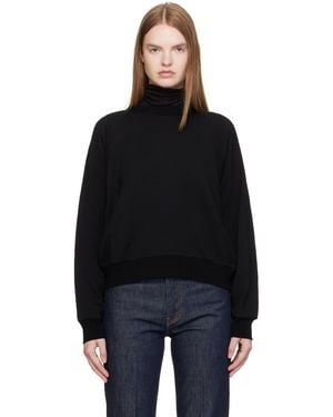 AURALEE Light Wool Pullover Sweatshirt - Black
