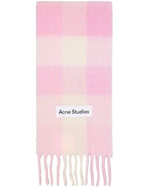 Acne Studios Mohair Checked Scarf - Pink