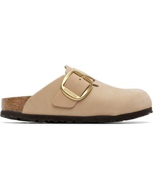 Birkenstock Narrow Boston Big Buckle Slip-On Loafers - Natural