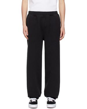 Stussy Pantalon De Survêtement Noir À Logo Modifié Craquelé
