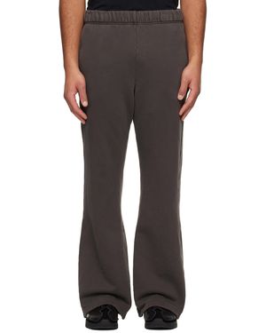 Les Tien Pantalon De Survêtement Épais Gris À Pattes D'Éléphant - Noir