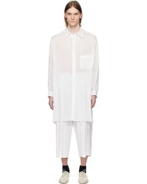 Yohji Yamamoto 80 Modal Lawn Back Panelled Slit Shirt - Black