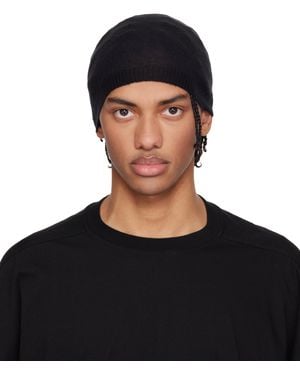 Rick Owens Temple Rasato Knit Beanie - Black