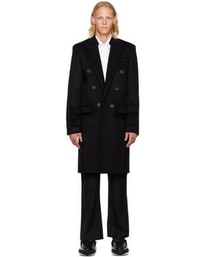 Balmain ベルクロ ストラップ コート - ブラック