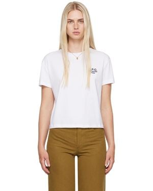 A.P.C. T-shirt blanc à logo brodé