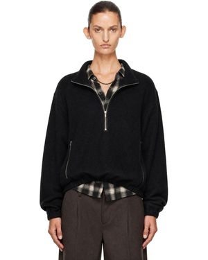 Ssstein Fleece Pullover Sweater - Black