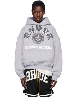 Rhude French Riviera' Patch Hoodie - Gray