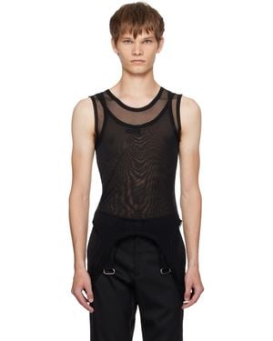 Mugler Débardeur Noir À Jarretelles