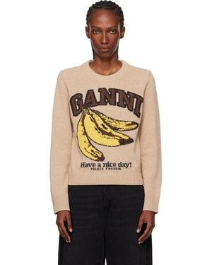 Ganni Graphic Wool Jumper - Black