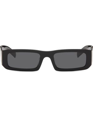 Prada Lunettes De Soleil Rectangulaires Noires - Gris
