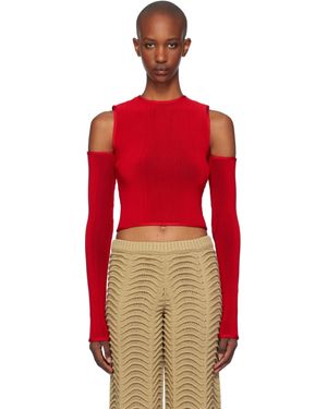 Isa Boulder Quarter Shoulder Crop T-Shirt - Red