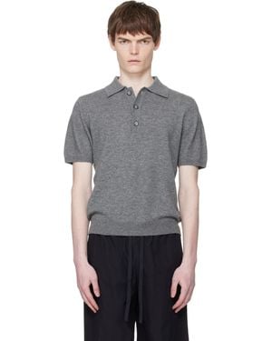Entire studios Short Sleeve Knit Polo - Grey