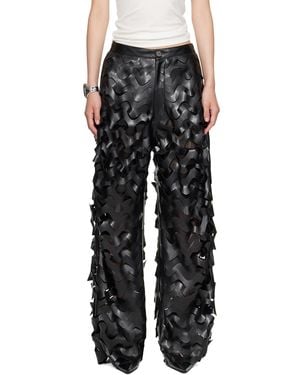 Lu'u Dan Laser Cut Faux-Leather Trousers - Black