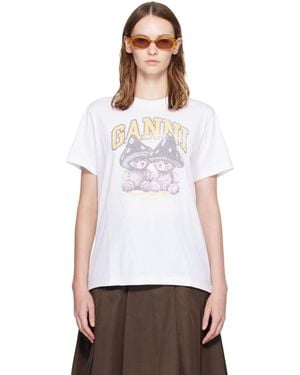 Ganni Mushroom Teddy T-Shirt - White