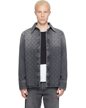 Marine Serre Moon Laser Wash Ls Denim Shirt - Grey