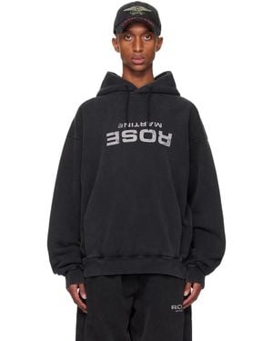 Martine Rose Oversized Cotton Fleece Logo Hoodie - Black