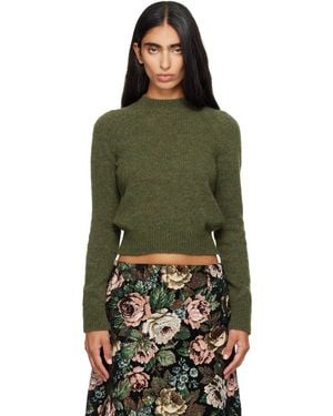 Dries Van Noten Khaki Alpaca Sweater - Green
