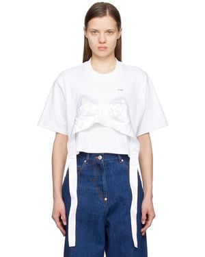 Pushbutton ホワイト Bra Point クロップド Tシャツ