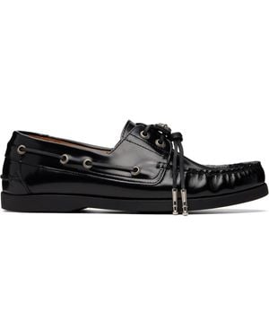 Toga Virilis Leather Boat Shoes - Black
