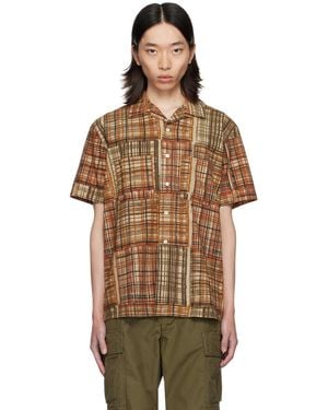 Beams Plus ブラウン ブロックプリント シャツ - マルチカラー