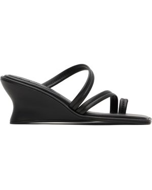 St. Agni Soft Strap Contour Wedge Sandals - Black