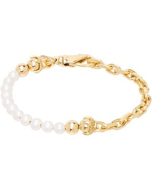 Emanuele Bicocchi Bracelet Doré À Perles Exclusif À Ssense - Noir