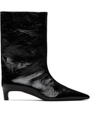 Jil Sander Crinkled Calfskin Boots - Black