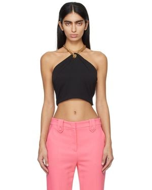Moschino Black Chain & Heart Tank Top - Pink