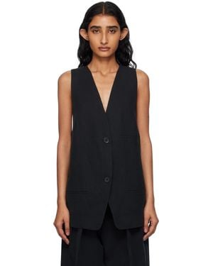 Frankie Shop Melrose Linen Vest - Black