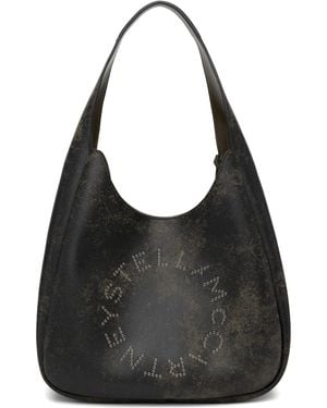 Stella McCartney Grand Cabas Souple Brun Brun À Logo Et À Effet Taché - Noir
