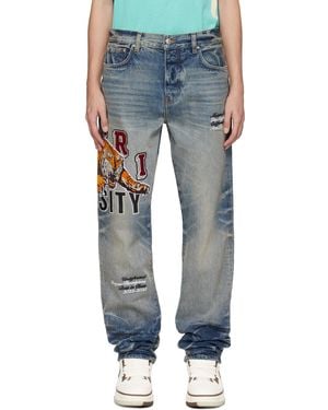 Amiri Varsity Tiger Straight-Leg Jeans in Black for Men | Lyst