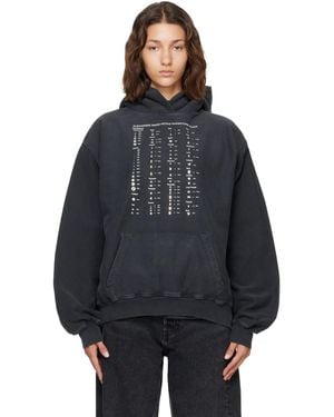 Alexander Wang Crystal Hotfix Graphic Hoodie - Black