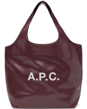 A.P.C. バーガンディ Ninon トートバッグ - パープル