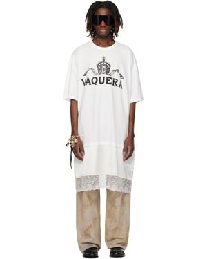 VAQUERA T-Shirt Long Blanc À Panneau De Style Jupon - Noir